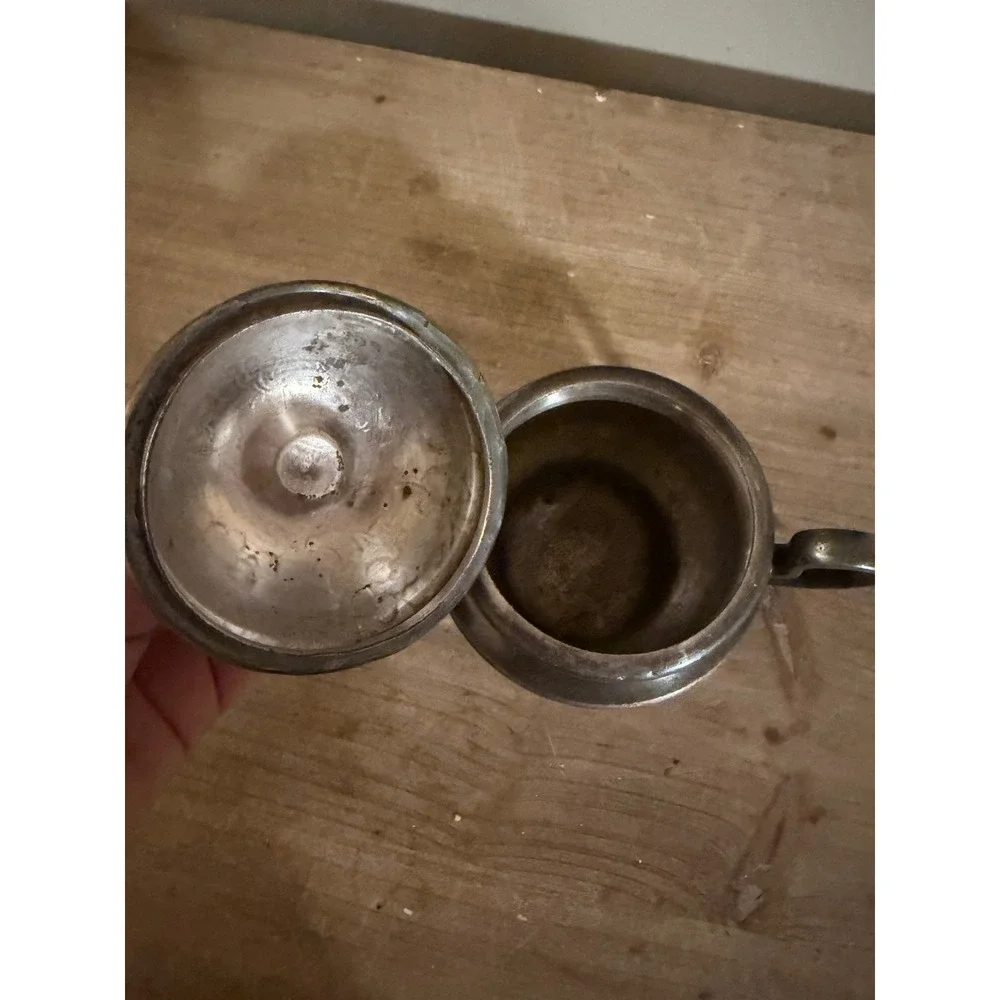 Antique Silverplate Sugar Bowl Lidded Floral Repousse Victorian Tea Service 2595